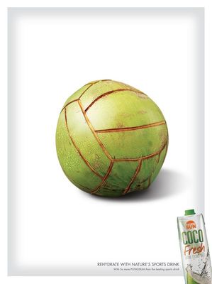 菲律賓Coco Fresh創(chuàng)意廣告 自然的運(yùn)動(dòng)飲料，賦予活力新定義